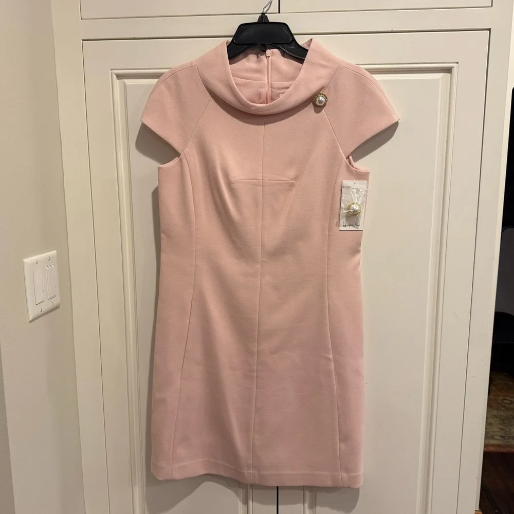Harper Rose Blush A Line Roll Neck Dress - Picture 1 of 7